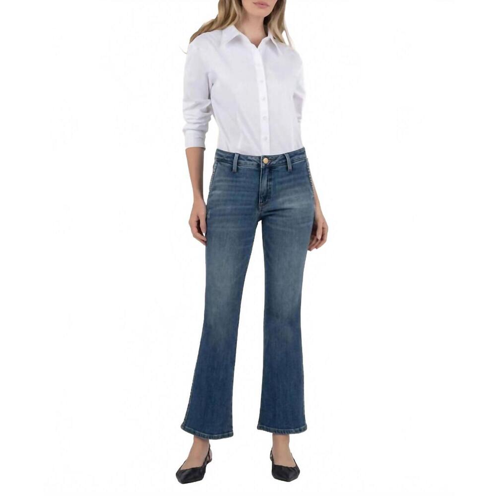 NEW KUT FROM THE KLOTH kelsey mid rise ankle flare jean in effectiveness